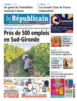 Le Républicain Sud Gironde N°3869 du 29 août 2019 à télécharger sur iPad