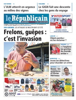 Le Républicain Sud Gironde N°3816 du 23 août 2018 à télécharger sur iPad
