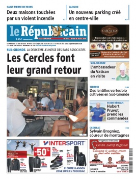 Le Républicain Sud Gironde N°3815 du 16 août 2018 à télécharger sur iPad