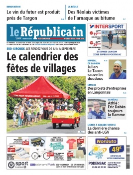 Le Républicain Sud Gironde N°3805 du 07 juin 2018 à télécharger sur iPad
