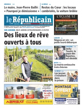 Le Républicain Sud Gironde N°3852 du 02 mai 2019 à télécharger sur iPad