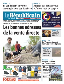 Le Républicain Sud Gironde N°3851 du 25 avril 2019 à télécharger sur iPad