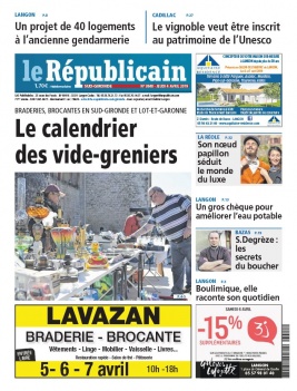 Le Républicain Sud Gironde N°3848 du 04 avril 2019 à télécharger sur iPad