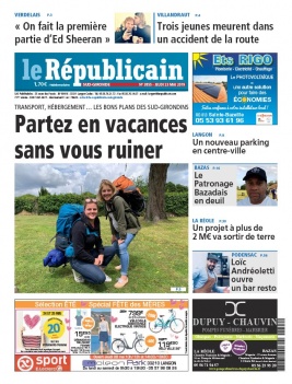 Le Républicain Sud Gironde N°3855 du 23 mai 2019 à télécharger sur iPad