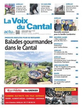 La Voix du Cantal N°3841 du 25 avril 2024 à télécharger sur iPad