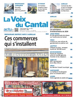Lisez La Voix du Cantal du 18 avril 2024 sur ePresse.fr