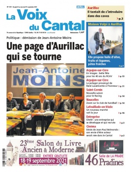 La Voix du Cantal N°3707 du 09 septembre 2021 à télécharger sur iPad