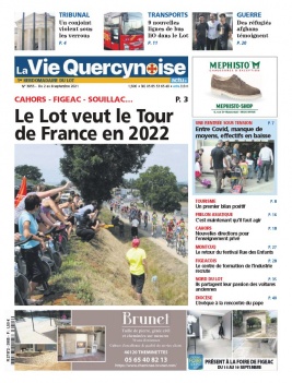 La Vie Quercynoise N°3955 du 02 septembre 2021 à télécharger sur iPad