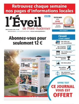 L'Eveil Pont-Audemer N°2487 du 18 octobre 2022 à télécharger sur iPad