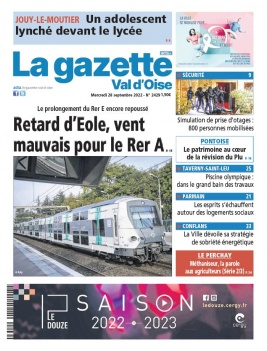 La Gazette du Val d'Oise N°2429 du 28 septembre 2022 à télécharger sur iPad