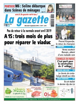 La Gazette du Val d'Oise N°2217 du 05 septembre 2018 à télécharger sur iPad