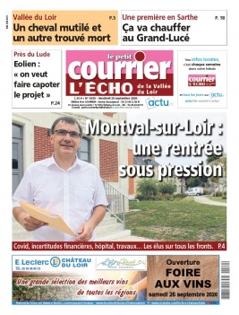 Le Petit Courrier L'Echo de la Vallée du Loir N°3535 du 25 septembre 2020 à télécharger sur iPad