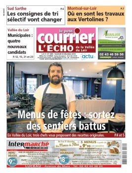 Le Petit Courrier L'Echo de la Vallée du Loir N°3495 du 20 décembre 2019 à télécharger sur iPad