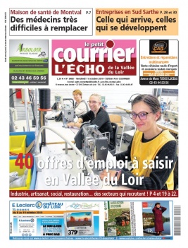 Le Petit Courrier L'Echo de la Vallée du Loir N°3485 du 11 octobre 2019 à télécharger sur iPad