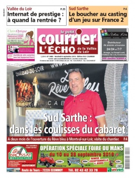 Le Petit Courrier L'Echo de la Vallée du Loir N°3480 du 06 septembre 2019 à télécharger sur iPad