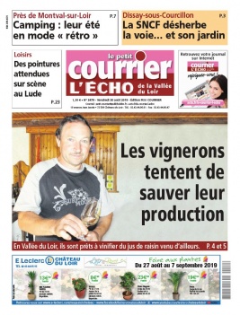 Le Petit Courrier L'Echo de la Vallée du Loir N°3479 du 30 août 2019 à télécharger sur iPad
