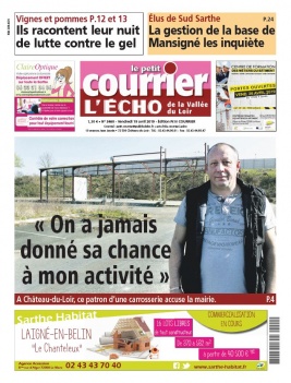 Le Petit Courrier L'Echo de la Vallée du Loir N°3460 du 19 avril 2019 à télécharger sur iPad