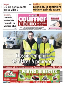 Le Petit Courrier L'Echo de la Vallée du Loir N°3457 du 29 mars 2019 à télécharger sur iPad
