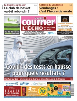 Le Petit Courrier L'Echo de la Vallée du Loir N°3533 du 11 septembre 2020 à télécharger sur iPad