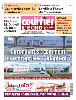 Le Petit Courrier L'Echo de la Vallée du Loir N°3509 du 27 mars 2020 à télécharger sur iPad