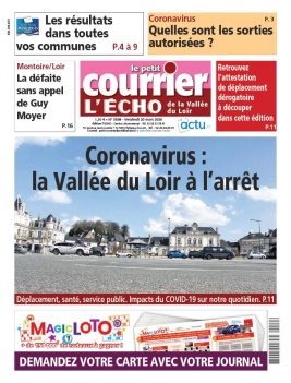 Le Petit Courrier L'Echo de la Vallée du Loir N°3508 du 20 mars 2020 à télécharger sur iPad
