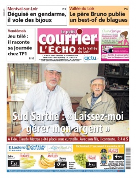 Le Petit Courrier L'Echo de la Vallée du Loir N°3488 du 01 novembre 2019 à télécharger sur iPad