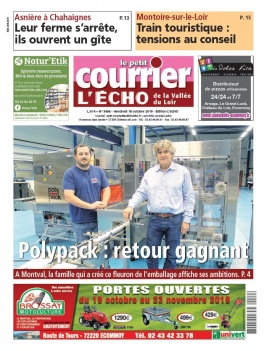 Le Petit Courrier L'Echo de la Vallée du Loir N°3486 du 18 octobre 2019 à télécharger sur iPad