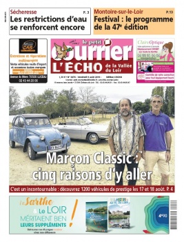 Le Petit Courrier L'Echo de la Vallée du Loir N°3476 du 09 août 2019 à télécharger sur iPad