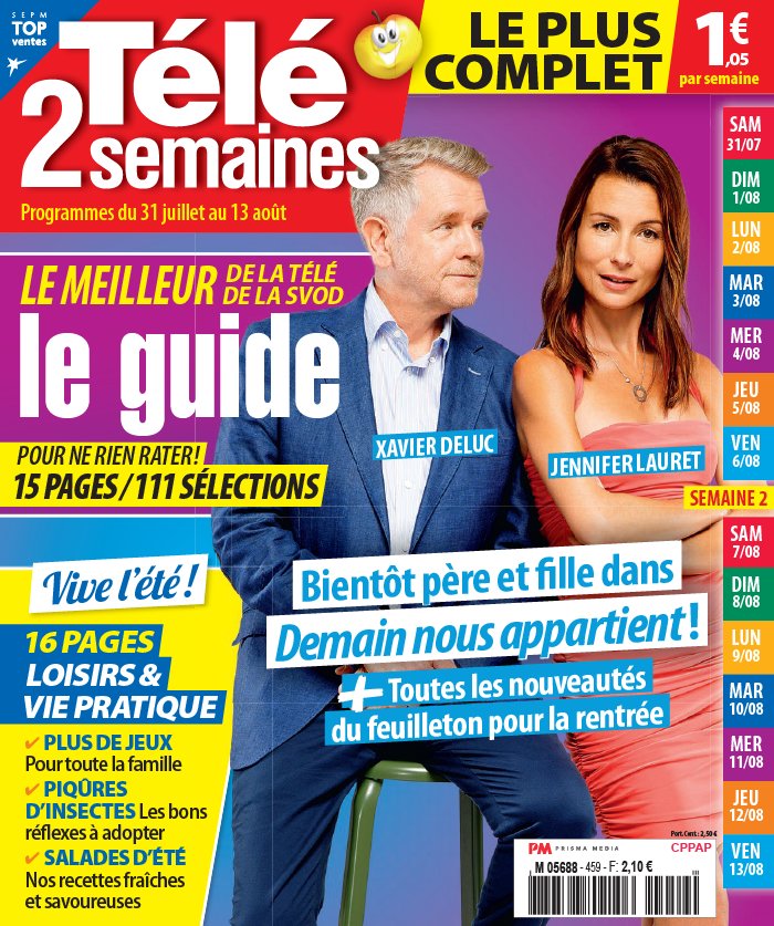 Programme Télé Du Dimanche 24 Juillet 2022 Télé 2 semaines N°459 du 24 juillet 2021 à télécharger sur iPad