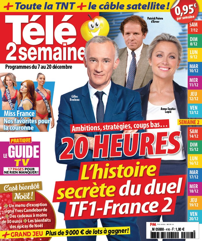 Programme Télé Hier Soir Sur La 2 Télé 2 semaines N°416 du 02 décembre 2019 à télécharger sur iPad