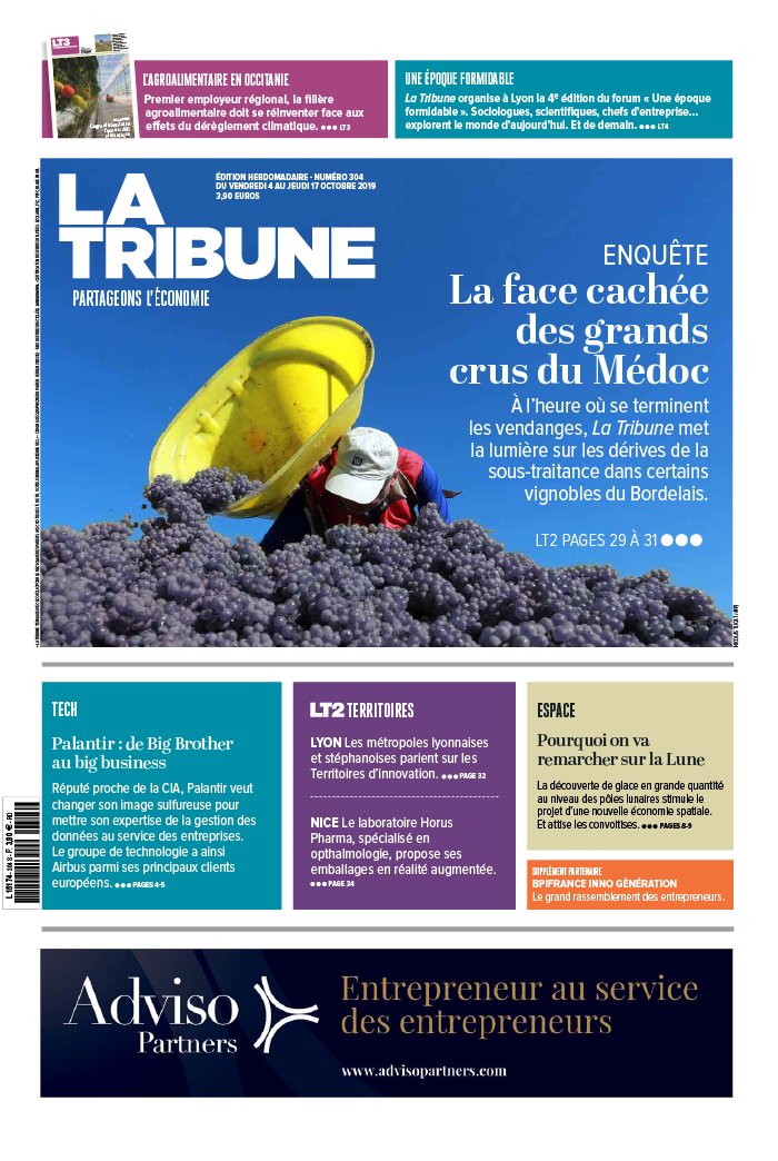 La Tribune Hebdo 04 octobre 2019 La Tribune Hebdo N°304 du 04 octobre 2019 à télécharger sur iPad