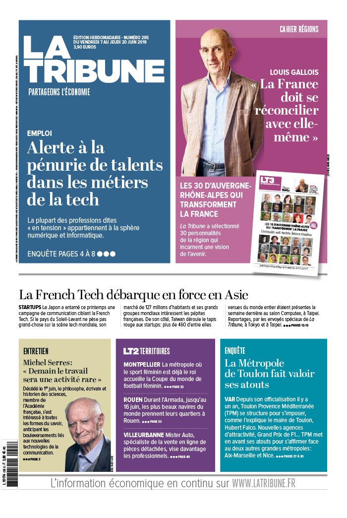 La Tribune Hebdo 07 juin 2019 La Tribune Hebdo N°295 du 07 juin 2019 à télécharger sur iPad