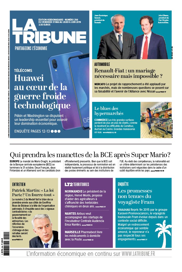 La Tribune Hebdo 31 mai 2019 La Tribune Hebdo N°294 du 31 mai 2019 à télécharger sur iPad