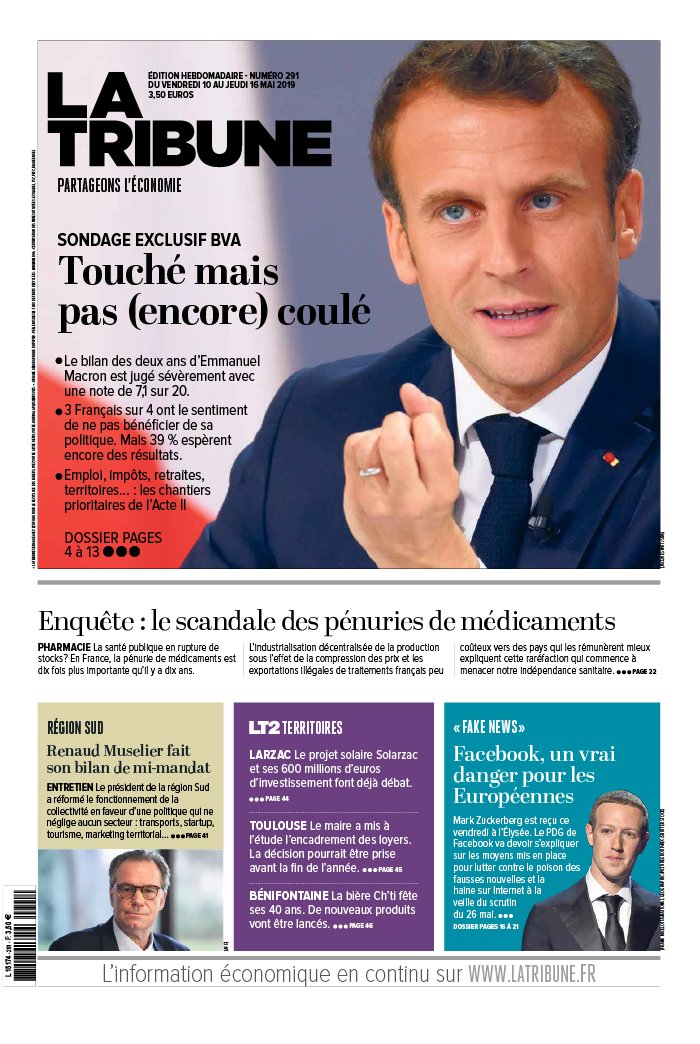 La Tribune Hebdo 10 mai 2019 La Tribune Hebdo N°291 du 10 mai 2019 à télécharger sur iPad