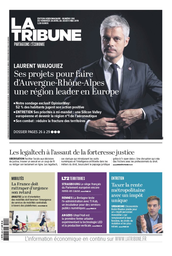 La Tribune Hebdo 26 avril 2019 La Tribune Hebdo N°290 du 26 avril 2019 à télécharger sur iPad