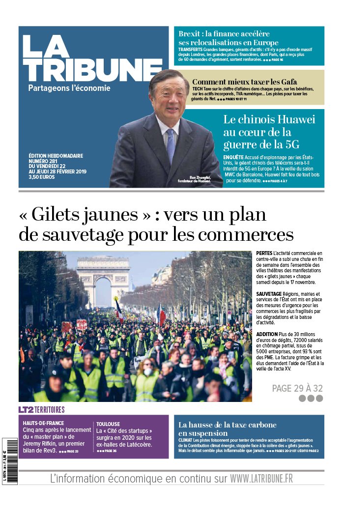 La Tribune Hebdo 22 février 2019 La Tribune Hebdo N°281 du 22 février 2019 à télécharger sur iPad