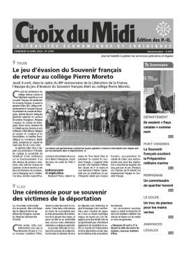 Lisez Croix du Midi - Pyrénées Orientales du 19 avril 2024 sur ePresse.fr