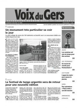 Lisez Voix du Gers du 10 mai 2024 sur ePresse.fr