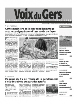 Lisez Voix du Gers du 19 avril 2024 sur ePresse.fr