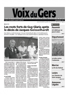 Voix du Gers N°2417 du 09 août 2019 à télécharger sur iPad