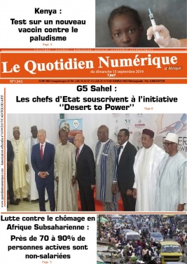 Quotidien Numérique d'Afrique N°1243 du 15 septembre 2019 à télécharger sur iPad