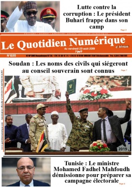 Quotidien Numérique d'Afrique N°1220 du 23 août 2019 à télécharger sur iPad