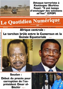 Quotidien Numérique d'Afrique N°1219 du 22 août 2019 à télécharger sur iPad