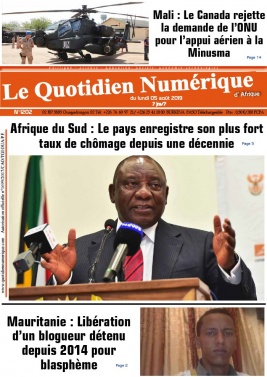 Quotidien Numérique d'Afrique N°1202 du 05 août 2019 à télécharger sur iPad