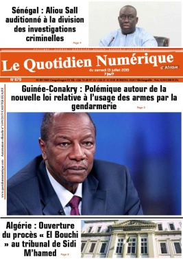 Quotidien Numérique d'Afrique N°1179 du 13 juillet 2019 à télécharger sur iPad