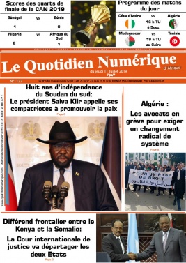 Quotidien Numérique d'Afrique N°1177 du 11 juillet 2019 à télécharger sur iPad