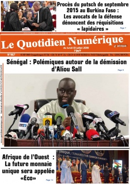 Quotidien Numérique d'Afrique N°1167 du 01 juillet 2019 à télécharger sur iPad
