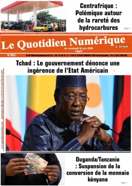 Quotidien Numérique d'Afrique N°1150 du 14 juin 2019 à télécharger sur iPad