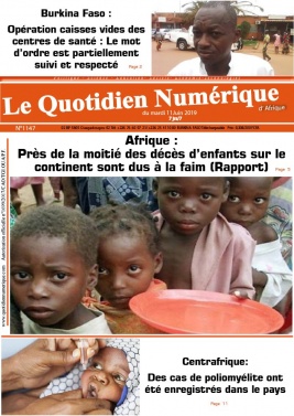 Quotidien Numérique d'Afrique N°1147 du 11 juin 2019 à télécharger sur iPad