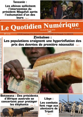 Quotidien Numérique d'Afrique N°1114 du 09 mai 2019 à télécharger sur iPad